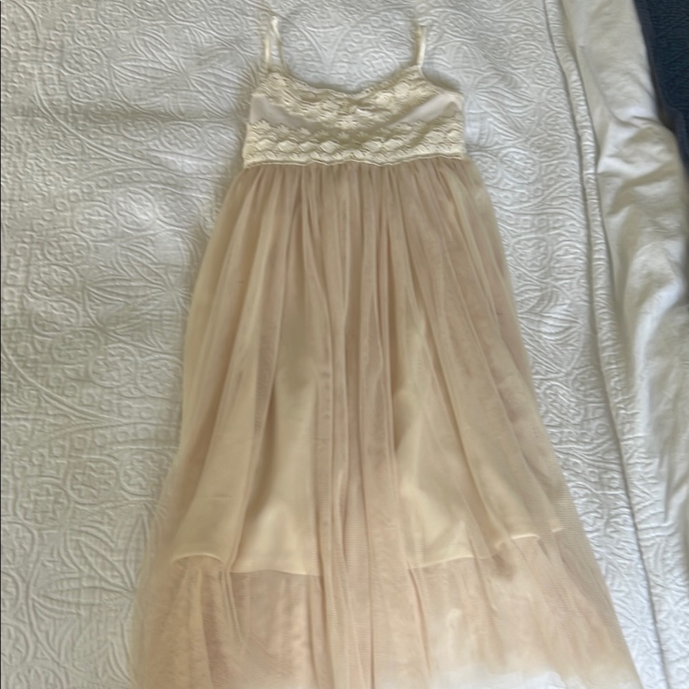Target Cream Ruched Babydoll Dress Spaghetti Strap Formal